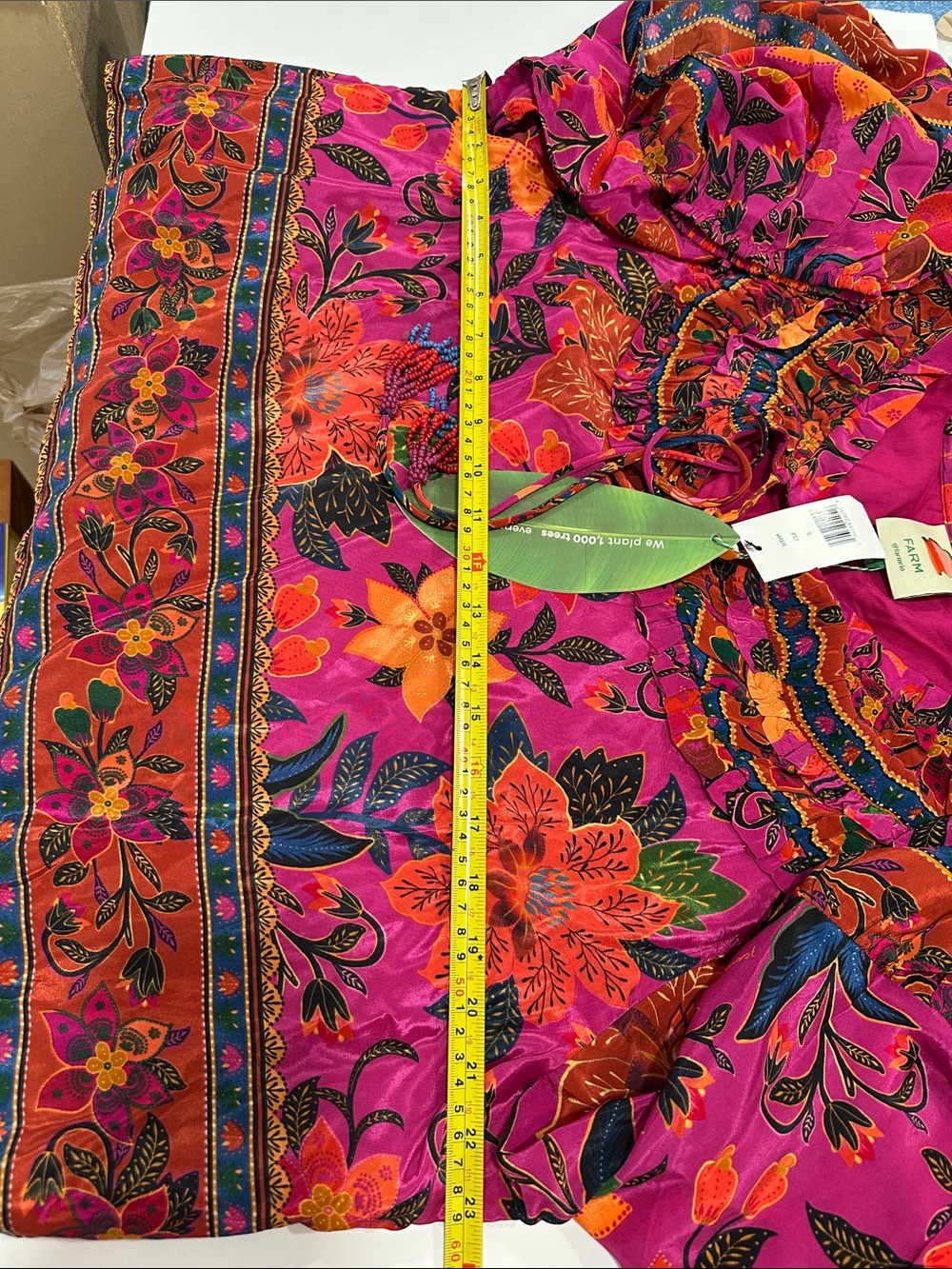 FARM Rio Pink Floral Ruffled Blouse with Orange and Green Accents - Picture 10 of 12